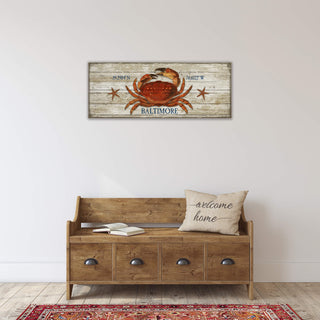 Dungeness Crab Latitude - Wood & Metal Wall Art Wood & Metal Signs Suzanne Nicoll