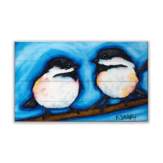 Chickadee Charm - Wood & Metal Wall Art Wood & Metal Wall Art Karen Savory