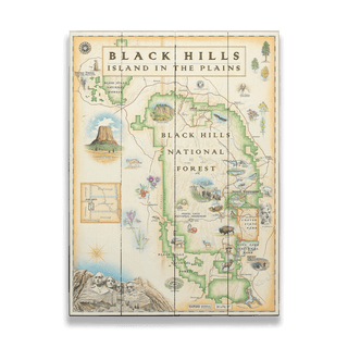 Black Hills National Park Xplorer Map - Wood & Metal Wall Art Wood & Metal Signs Xplorer Maps