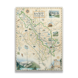 Banff National Park Xplorer Map - Wood & Metal Wall Art Wood & Metal Signs Xplorer Maps