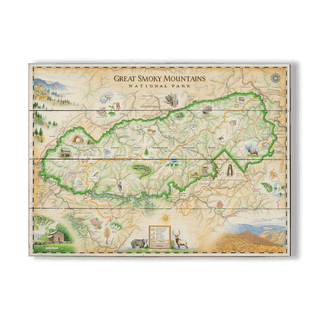 Great Smoky Mountains National Park Xplorer Map - Wood & Metal Wall Art Wood & Metal Signs Xplorer Maps