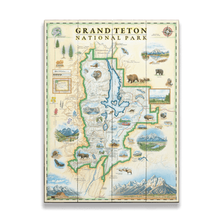 Grand Teton National Park Xplorer Map - Wood & Metal Wall Art Wood & Metal Signs Xplorer Maps