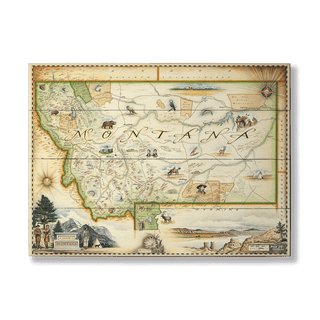 Montana Xplorer Map - Wood & Metal Wall Art Wood & Metal Signs Xplorer Maps