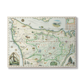 Olympic National Park Xplorer Map - Wood & Metal Wall Art Wood & Metal Signs Xplorer Maps