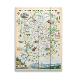 Rocky Mountain National Park Xplorer Map - Wood & Metal Wall Art Wood & Metal Signs Xplorer Maps