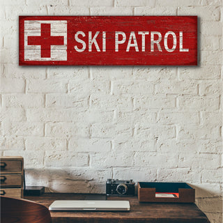 Ski Patrol Sign - Wood & Metal Wall Art Wood & Metal Signs Old Wood Signs