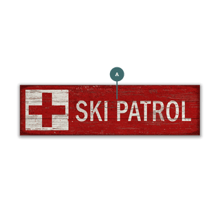 Ski Patrol Sign - Wood & Metal Wall Art Wood & Metal Signs Old Wood Signs