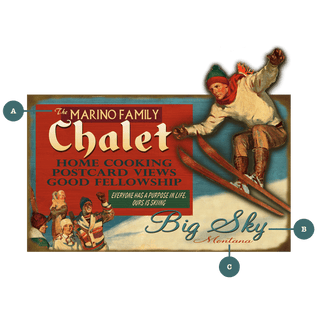 Ski Chalet Cutup - Wall Decor Cut-Ups Old Wood Signs