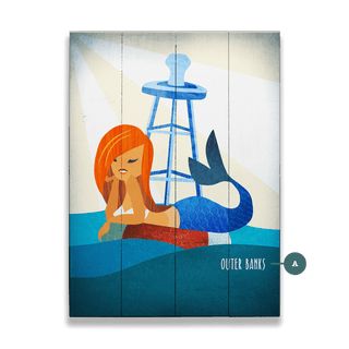 Mermaid's Rest - Wood & Metal Wall Art Wood & Metal Wall Art Meissenburg Designs Wood 17" x 23"