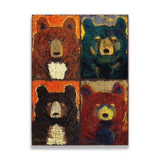 Bear Necessities: Colors of the Wild - Wood Plank Wall Art Wood & Metal Signs Shelle Lindholm