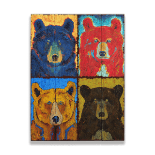 Bear Necessities: Bear Council - Wood Plank Wall Art Wood & Metal Signs Shelle Lindholm