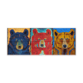 Bear Necessities: Bear Council - Wood Plank Wall Art Wood & Metal Signs Shelle Lindholm