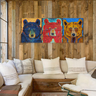 Bear Necessities: Bear Council - Wood Plank Wall Art Wood & Metal Signs Shelle Lindholm