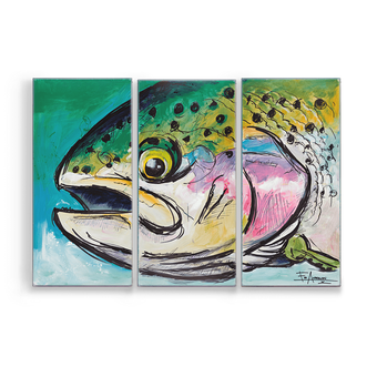 Rainbow Trout Aluminum Box Art by Ed Anderson