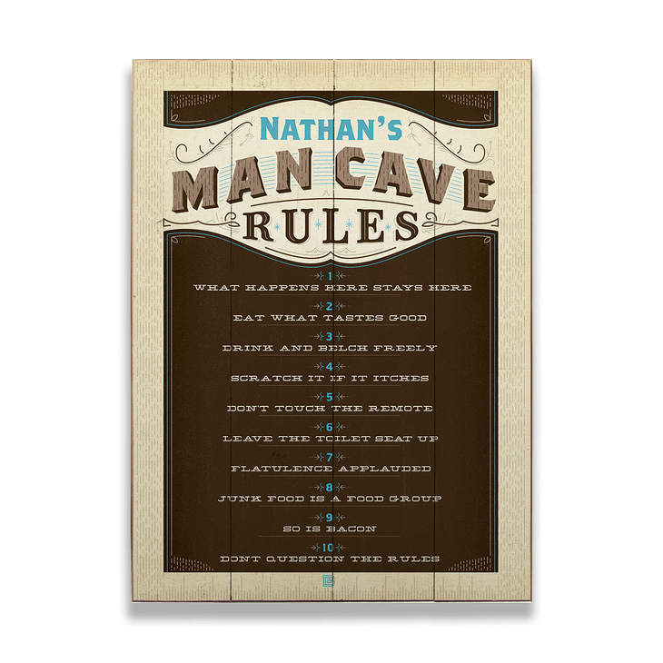 Man Cave Rules Sign - Man Cave Rules